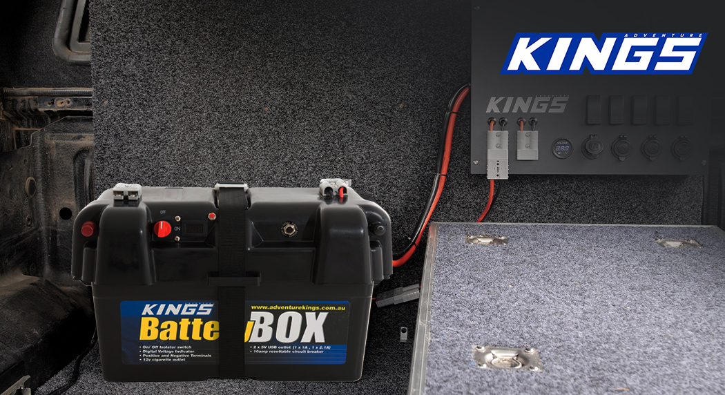 Adventure Kings Battery Box For Boats Campers Caravan 12V AGM Deep